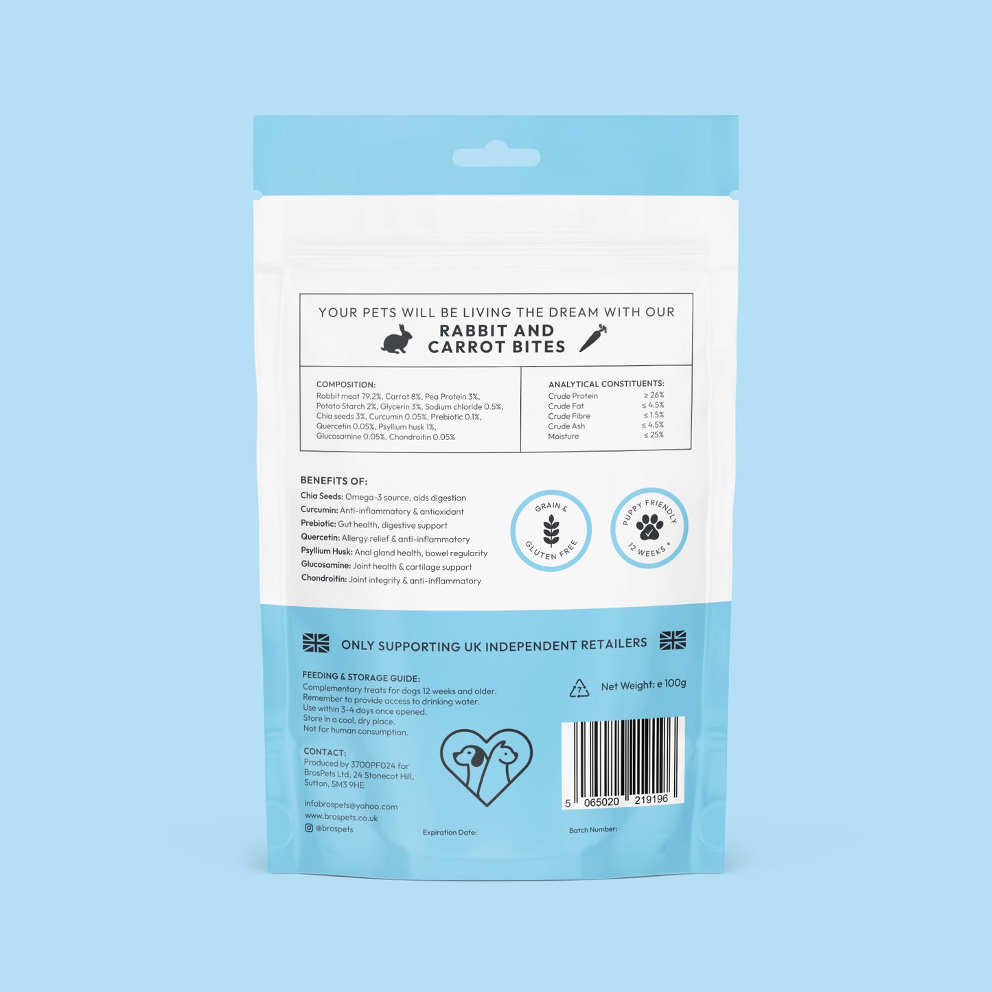 Bros Pets Rabbit and Carrot Bites 100g
