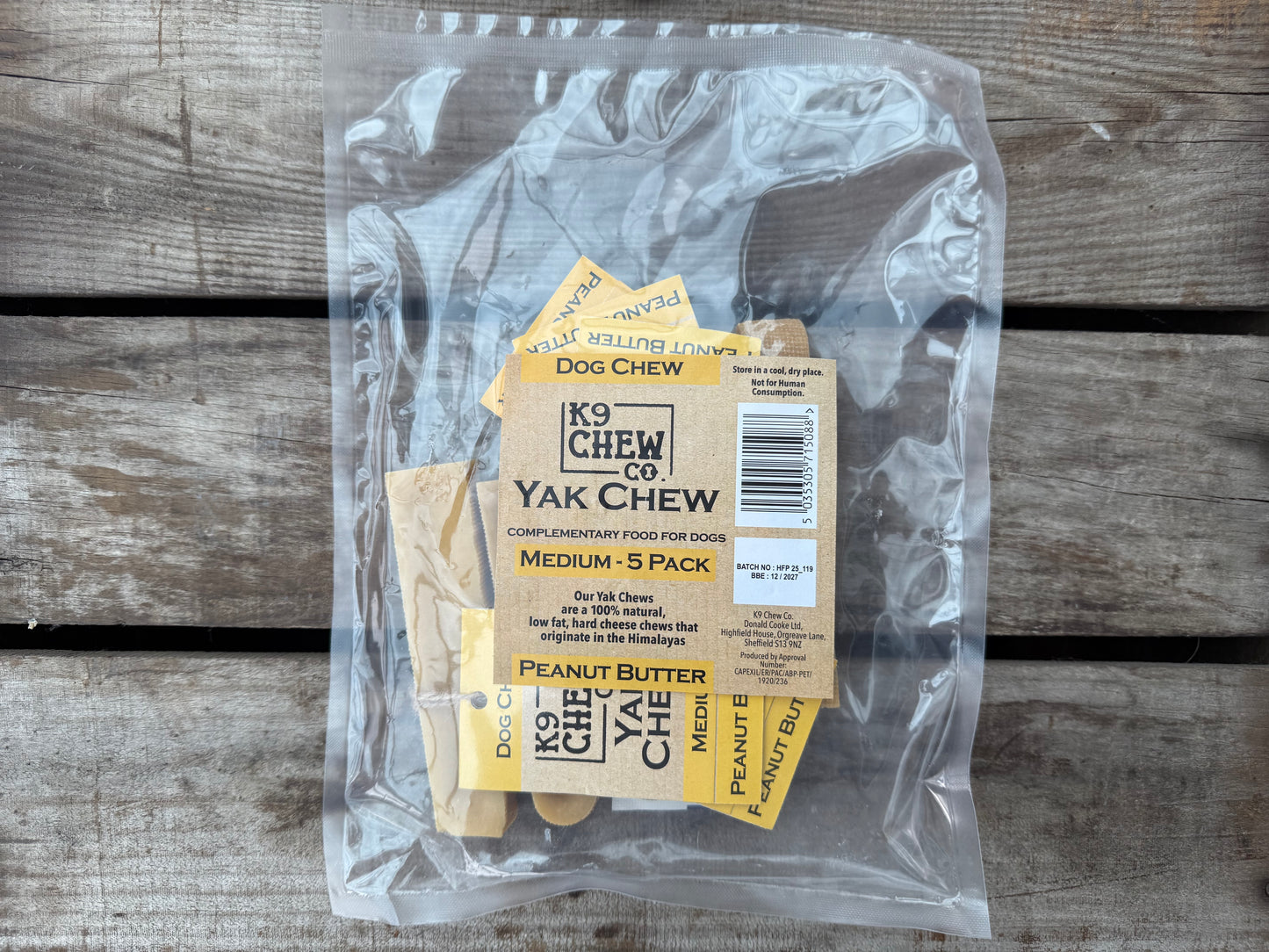 Yak Chew Peanut Butter 5 pack