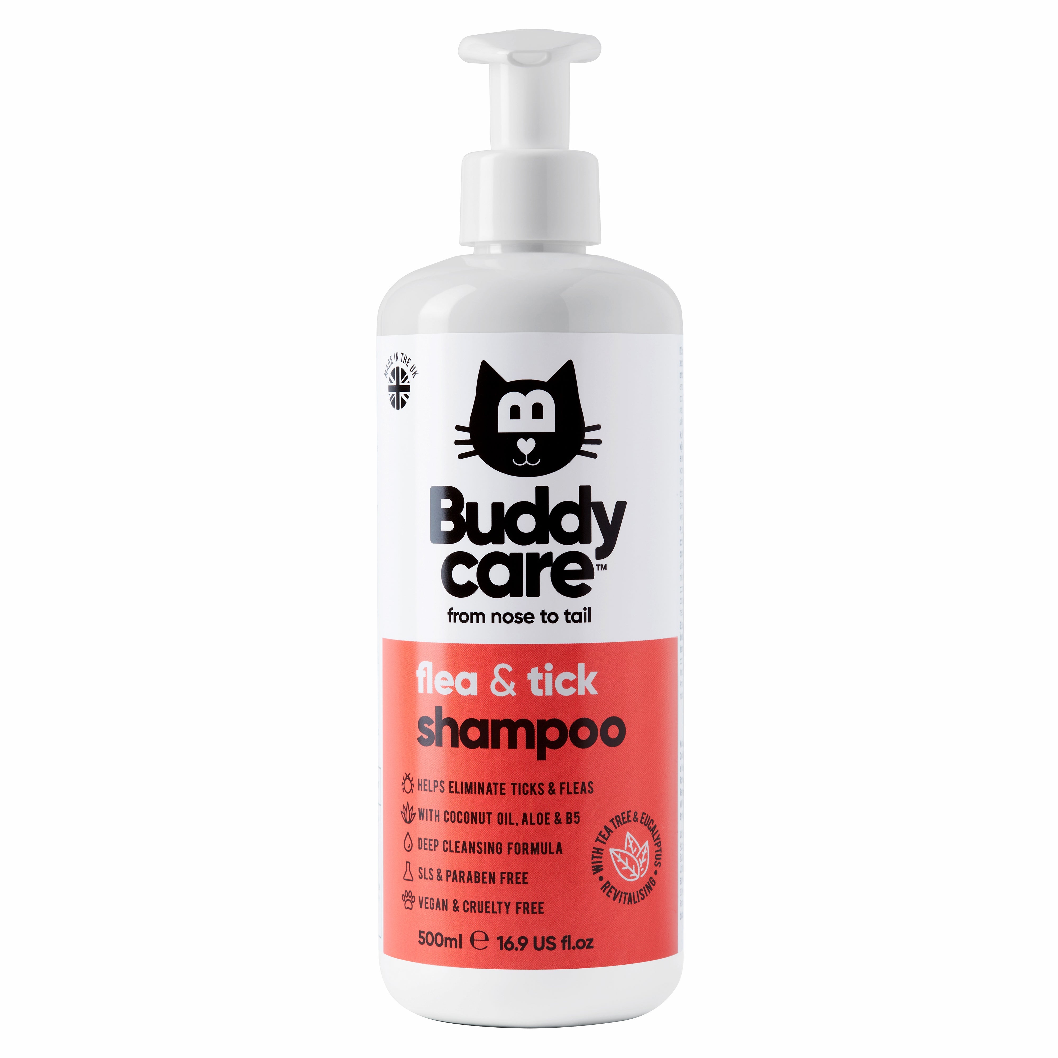 View of Buddycare Cat Shampoo Flea & Tick 500ml – Donald Cooke Ltd