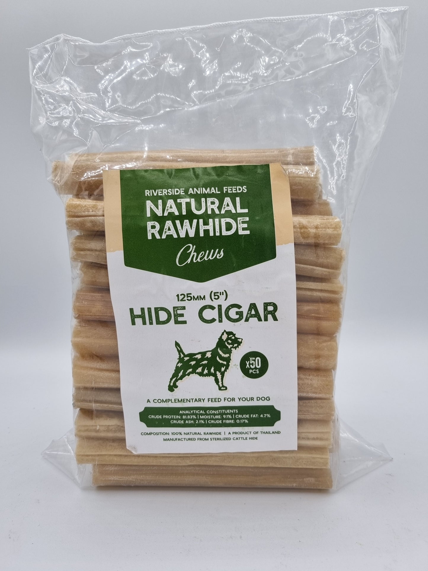 Rawhide 5" Cigars 15mm 50 pack