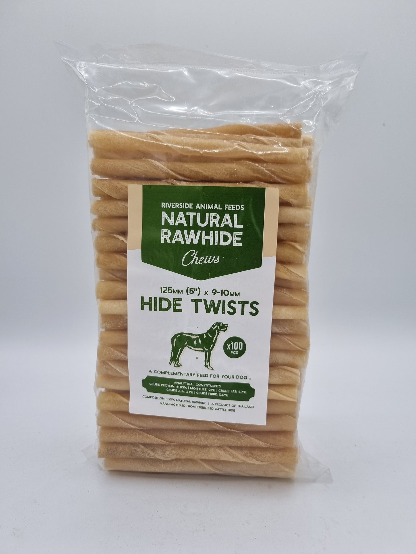 Rawhide Twists 5"  9-10mm 100 pack