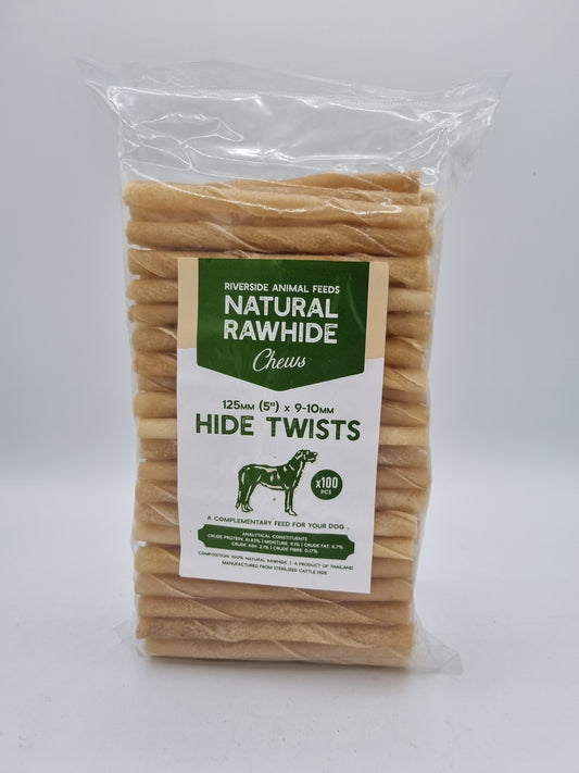 Rawhide Twists 5"  9-10mm 100 pack