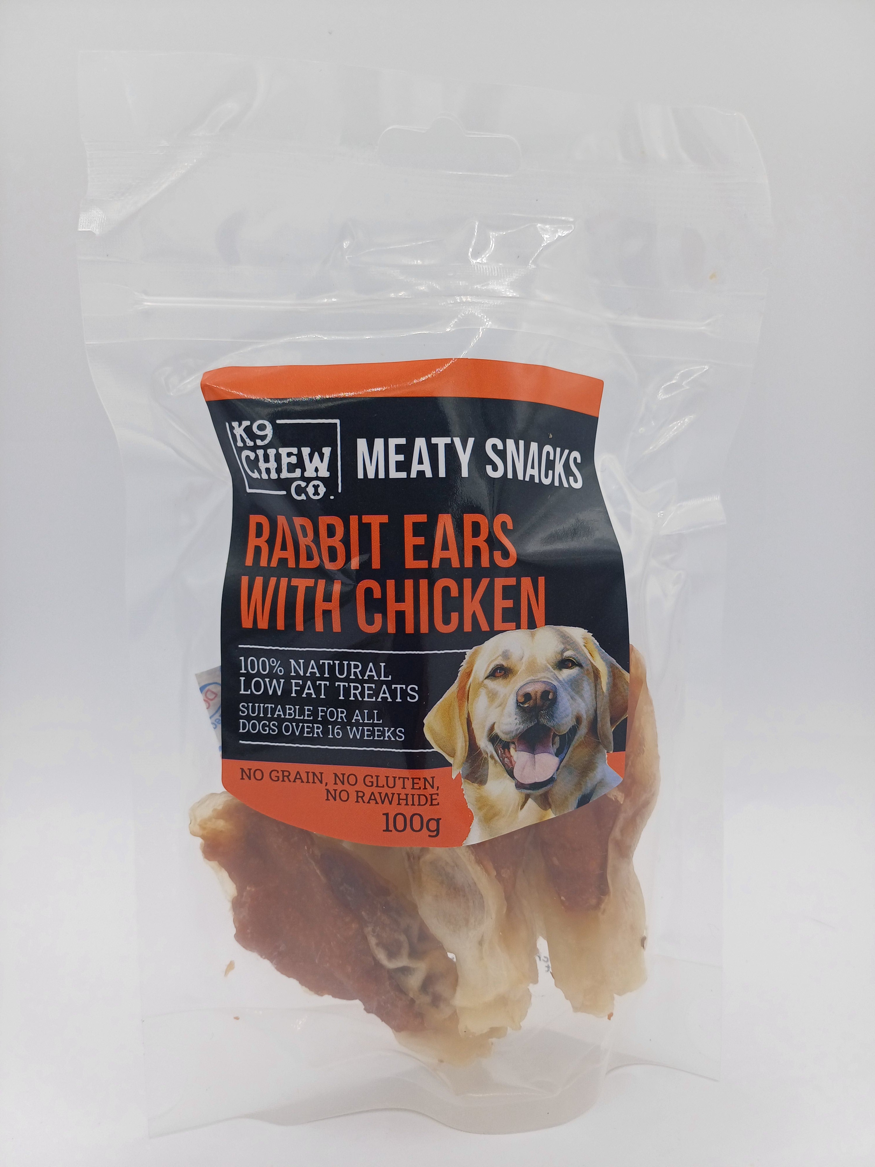 Meaty Snacks Rabbit Ears with Chicken 100g – Donald Cooke Ltd