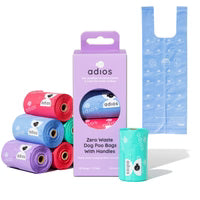 Adios Poo Bags With Handle Rainbow Box of 4 Rolls