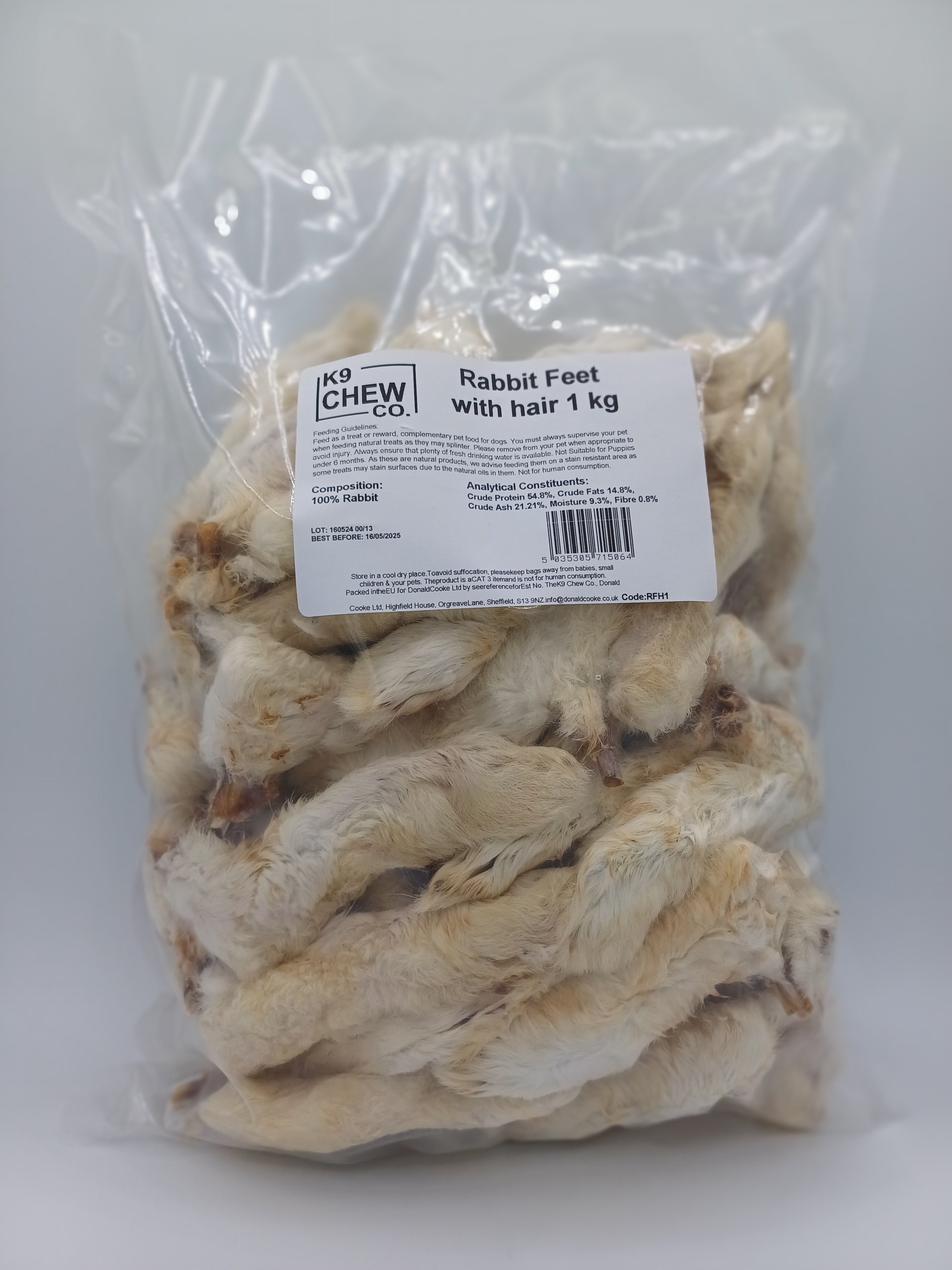 Rabbit Feet with Hair 1kg – Donald Cooke Ltd