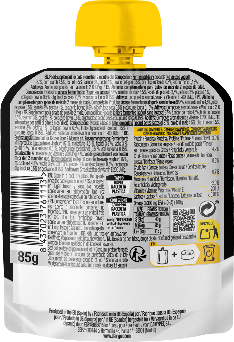 YowUp Cat Yogurt Skin & Hair 85g 10 pack